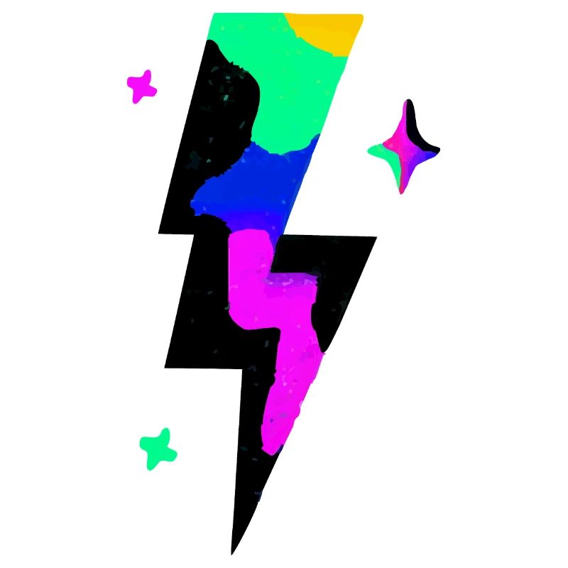 Neon Lightning Burst