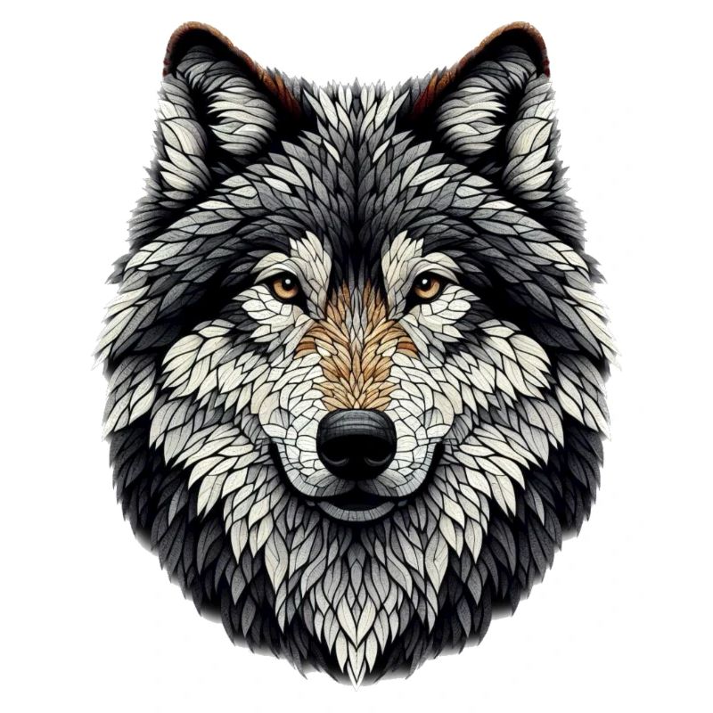 Wolf im Mosaik-Stil
