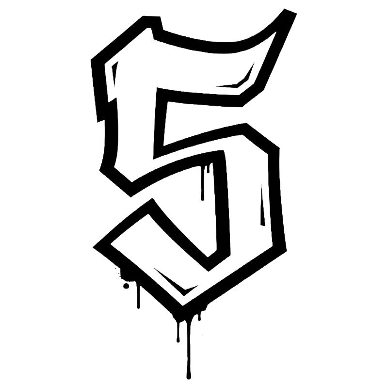 Graffiti-Stil Zahl 5 Design