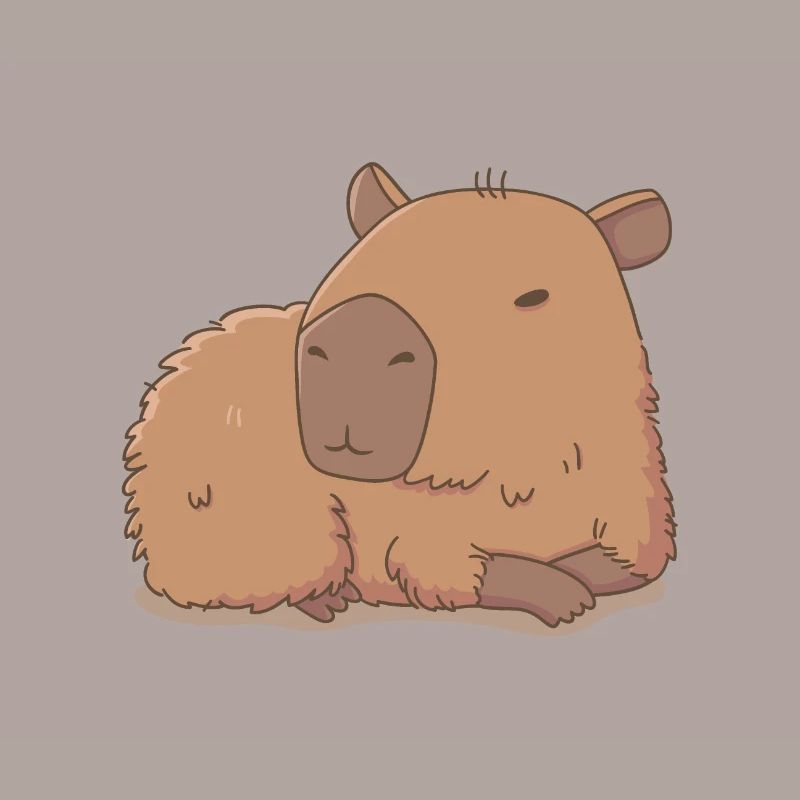 Capybara Lying Down And Relaxing
