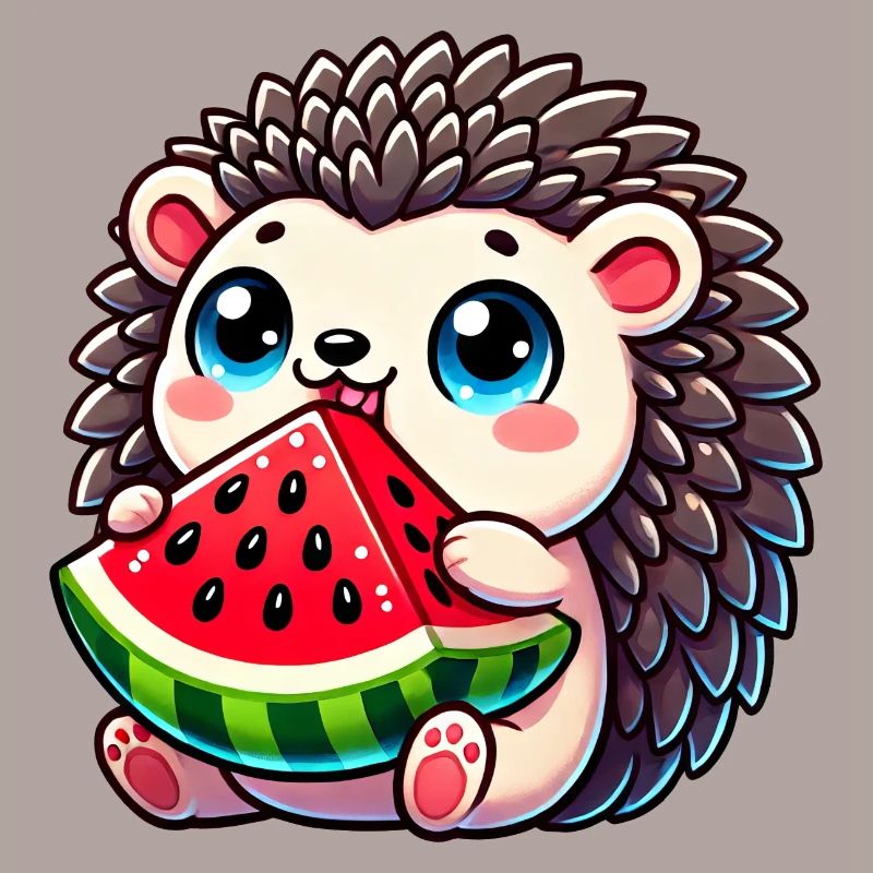 Hérisson avec conception de fruits d’été de pastèque