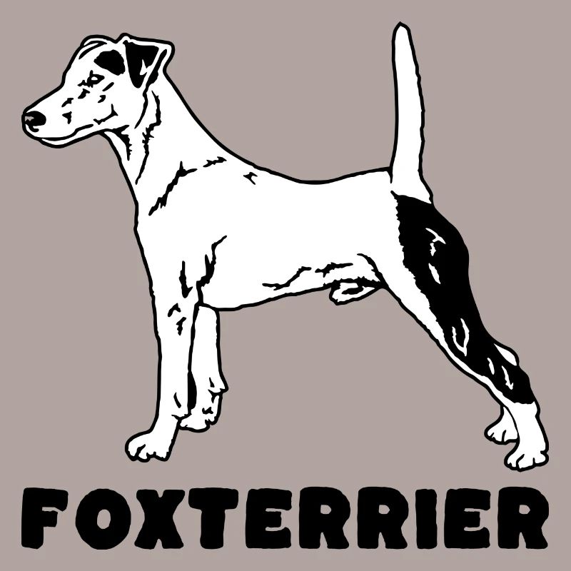 Fox Terrier debout avec du texte