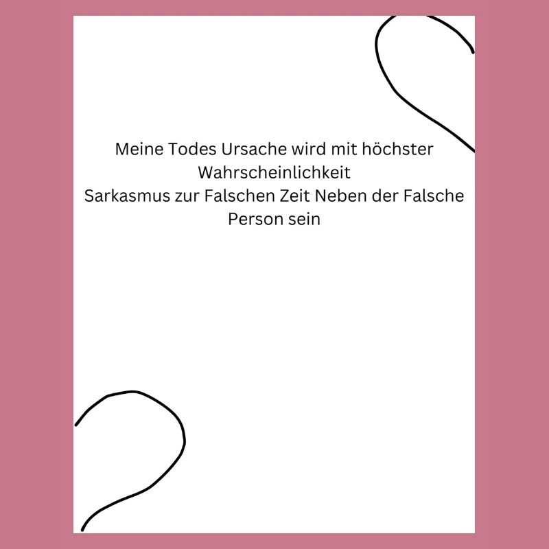 Meine Todes Ursache wird mit höchster