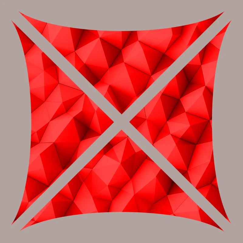 Conception de polygone abstrait rouge