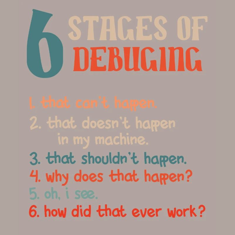 Funny Stages Of Debugging Developer Programmer