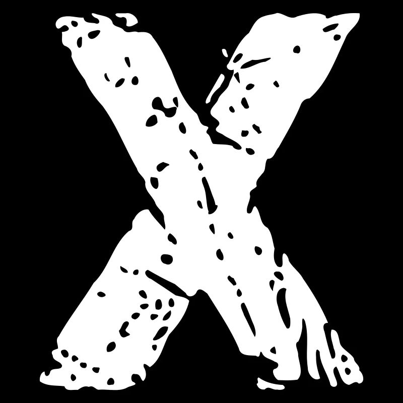 Bogstav X stencil farveændring