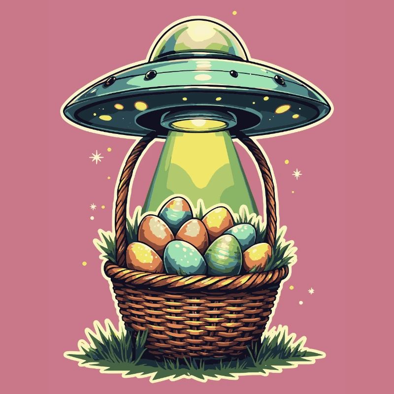 Alien Easter Egg Abduction Design