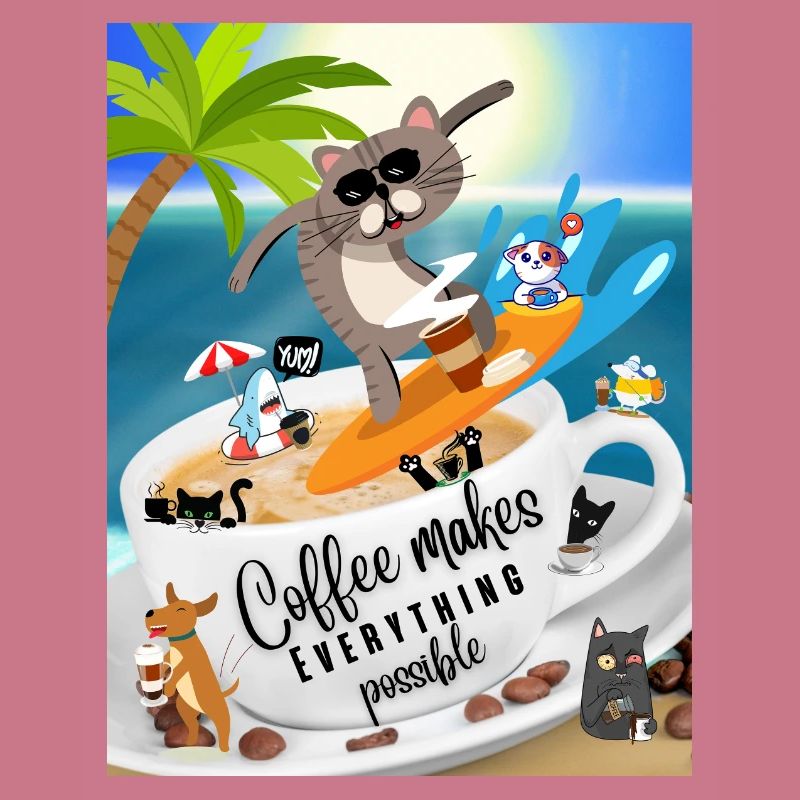 Spruch Humor - Coffee makes Everything possible