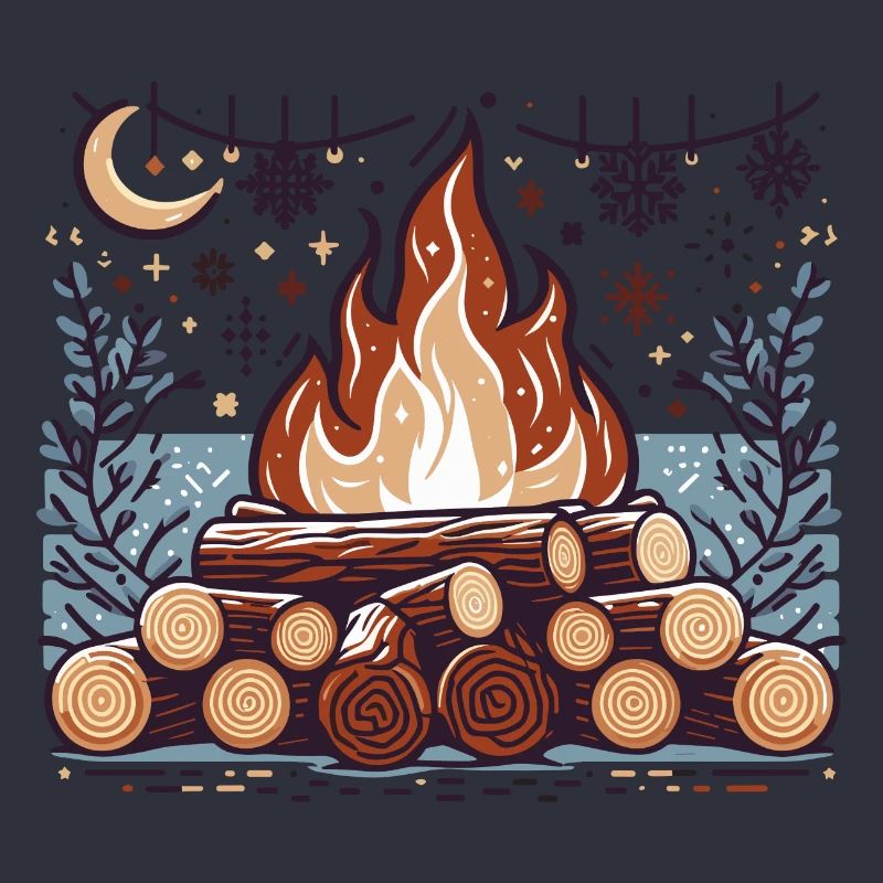 CAMPFIRE FOREST WINTER FIRE PIT CAMPING NIGHT