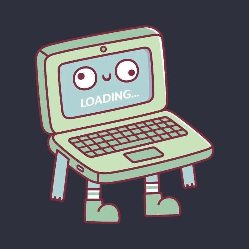 Funny Derpy Laptop Loading Its Brain