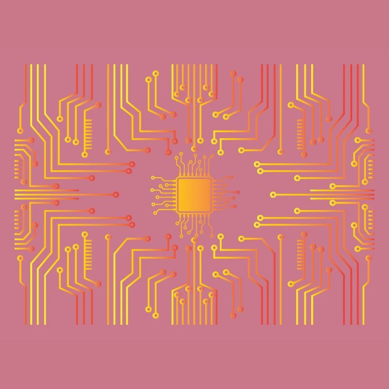 Circuit board core CPU heart pc coder geek