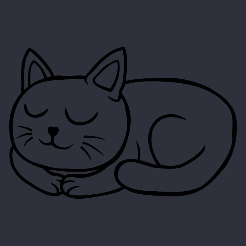 Comic dear cat sleeping