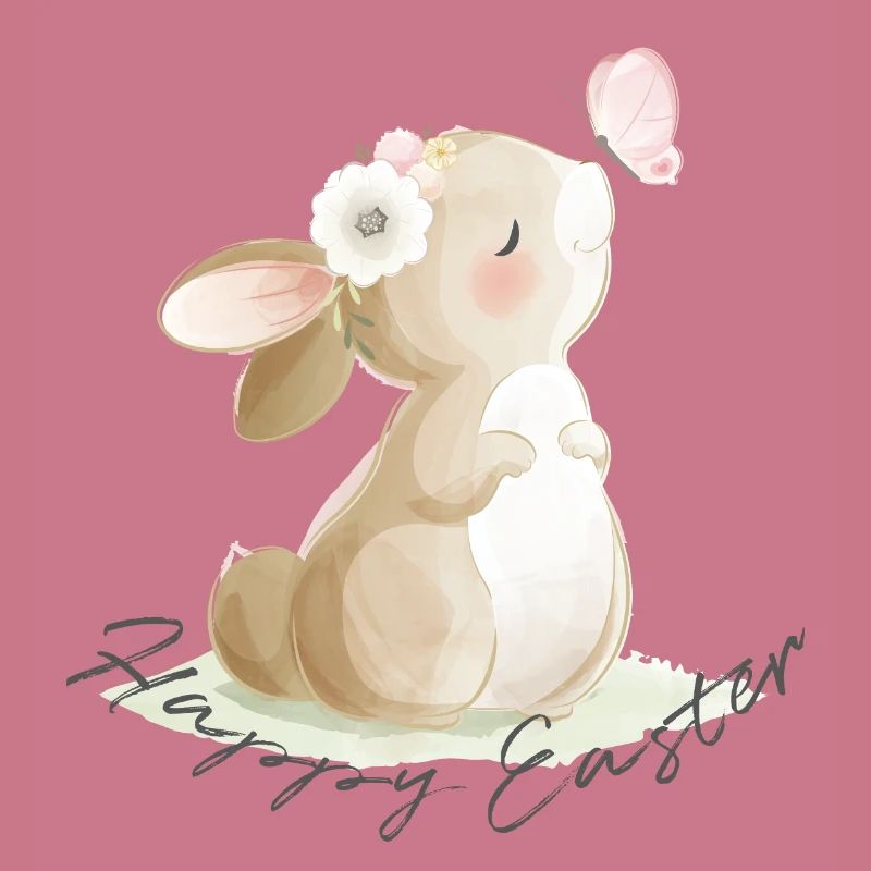 Mignon lapin de Pâques souhaite Joyeuses Pâques