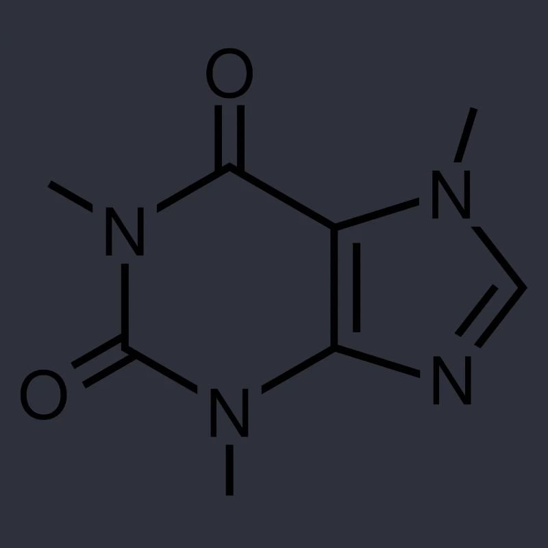 Formule développée de molécule de caféine