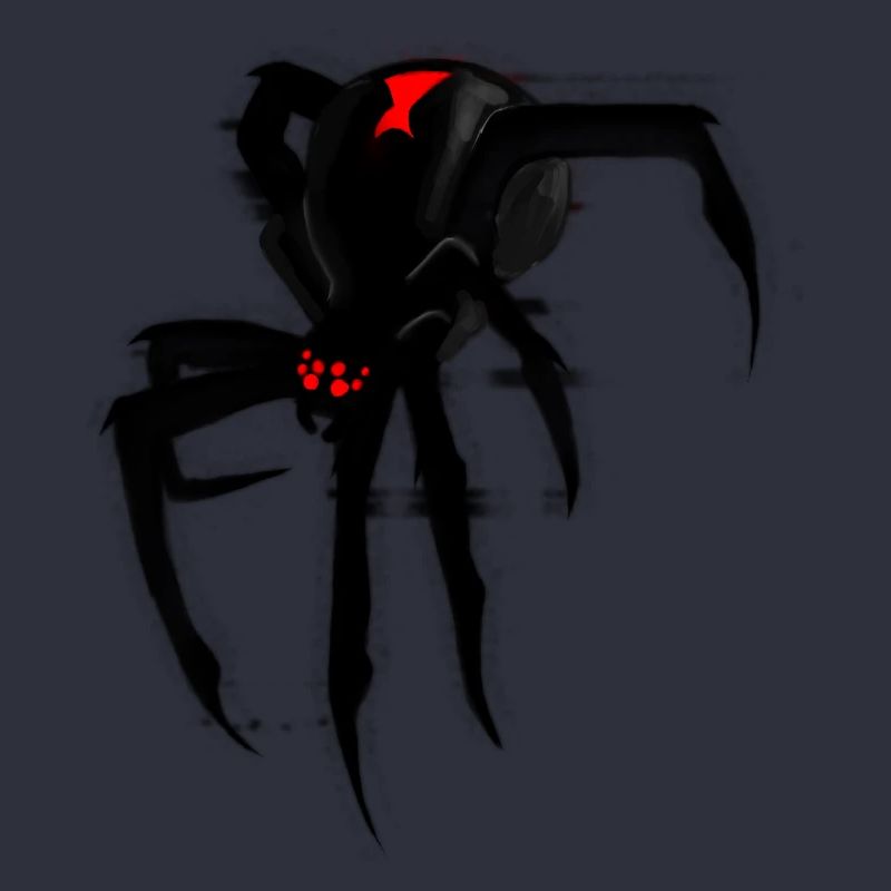 Black widow spider with glitch effect