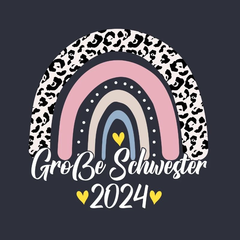 Große Schwester 2024 Boho Regenbogen Design