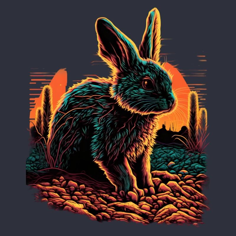 Cadeau Rabbit Synthwave Sunset