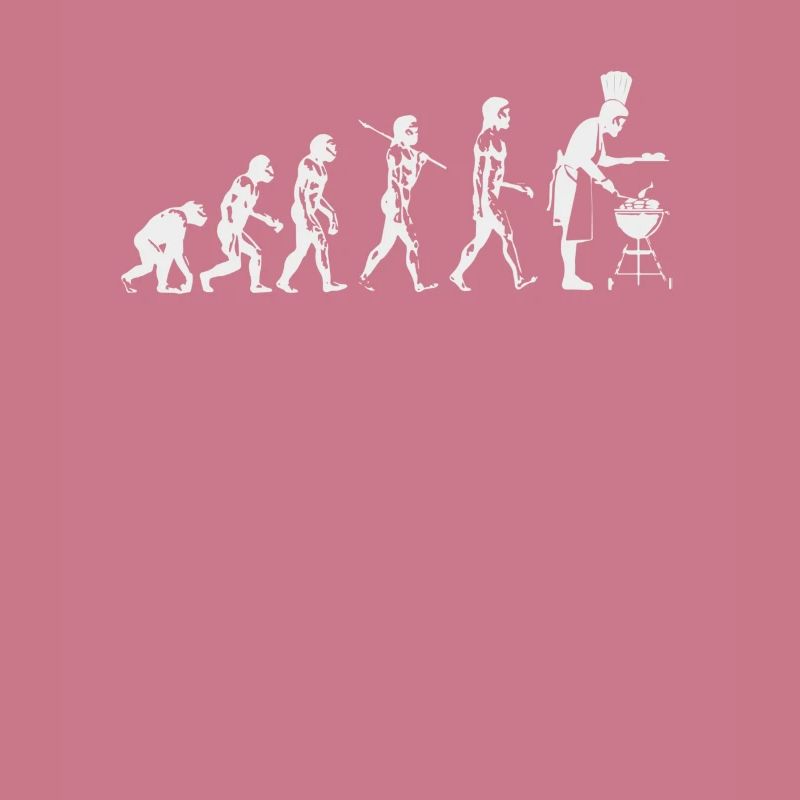 Evolution grillen Fleisch Witz Spaß Mann Geschenk