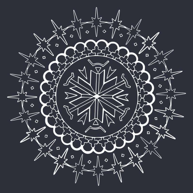 Crystal mandala vector white