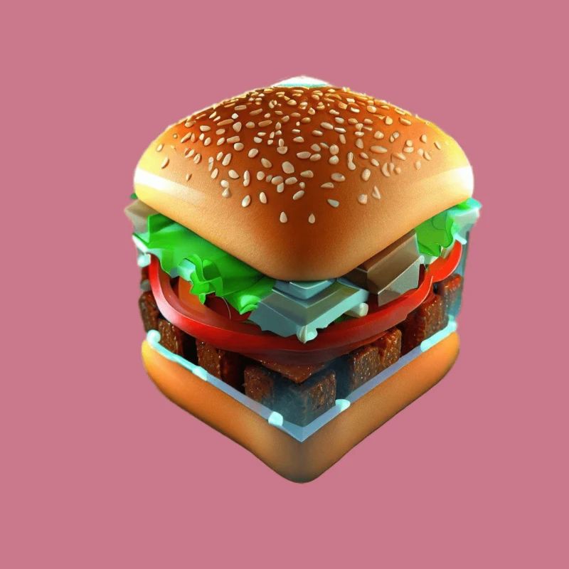 Hamburger Lover 3D Cube