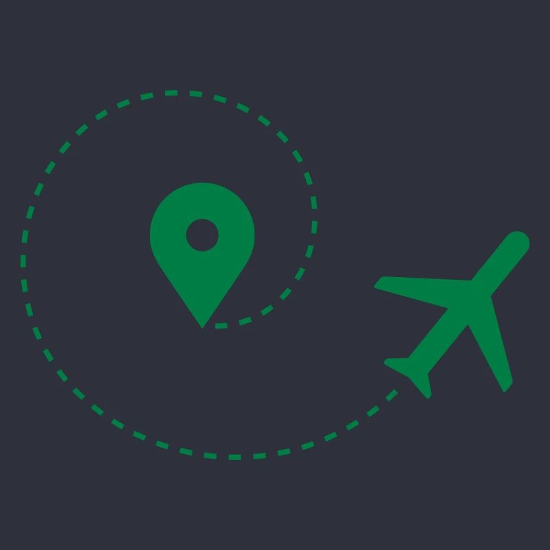 Airplane and map pointer
