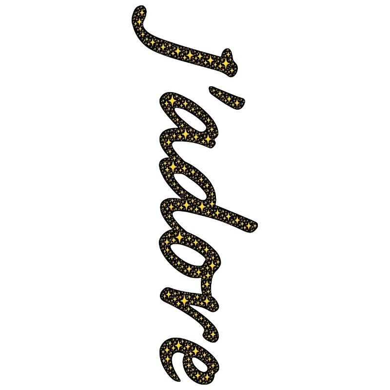 Traînée d'étoiles dorées cursive