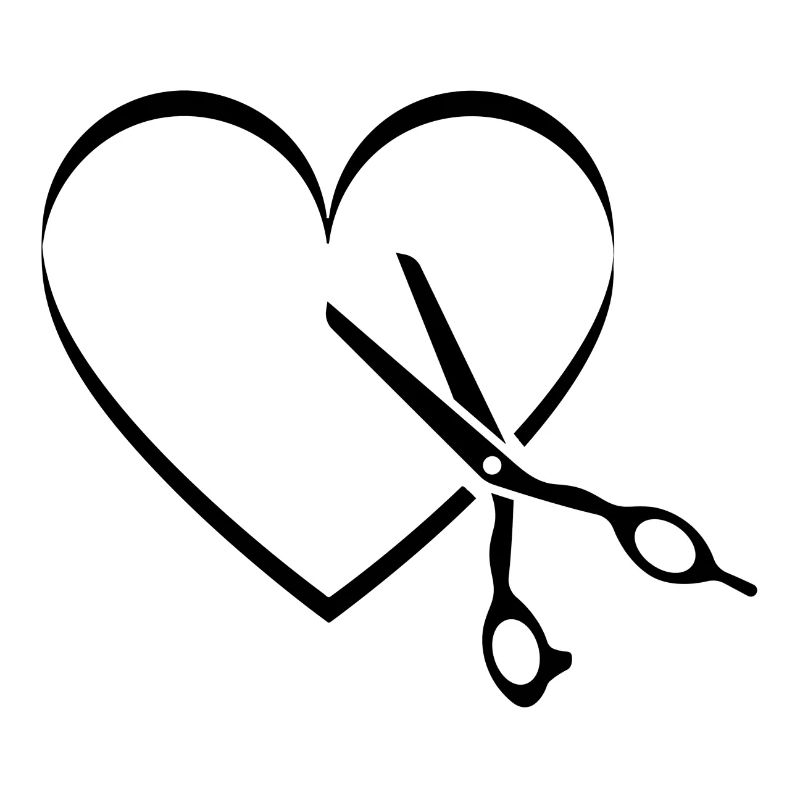 Coiffeur coiffure coeur ciseaux