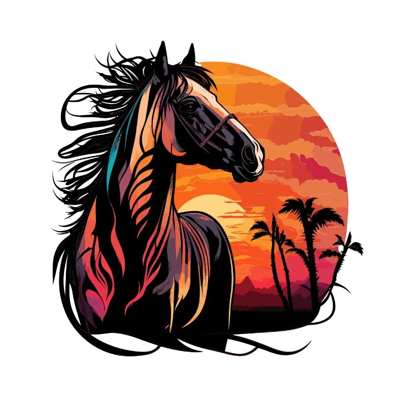 Sonnenuntergang Hengst