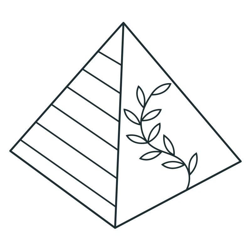 Pyramide mit Blumenbewuchs