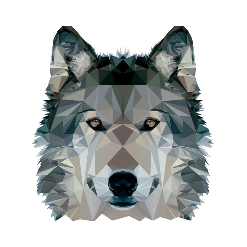 Wolf Gesicht Low Poly Design, Wolf Gesicht ClipArt