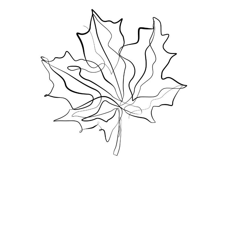 Canada Maple Leaf - one line drawing