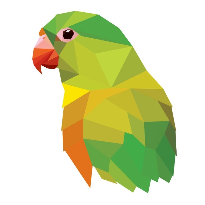 Parrot bird mosaic low poly