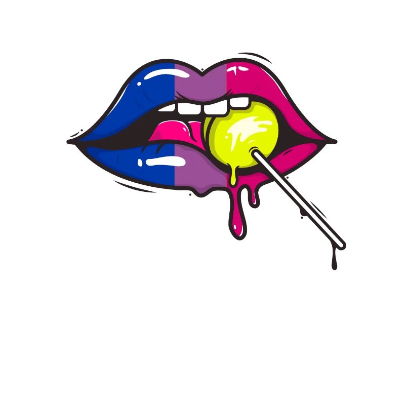 Bisexual flag lips Bisexuality with lollipops