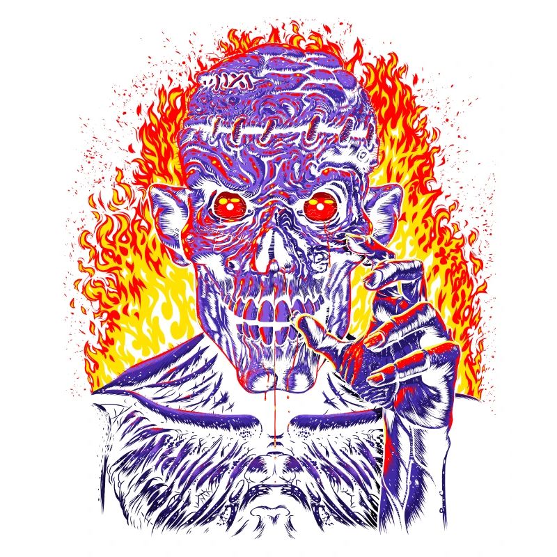 Zombie on fire