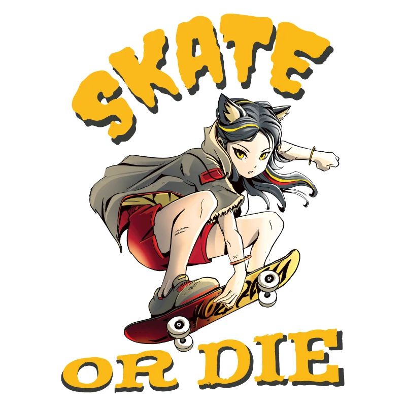 Skate oder stirb Skateboarder Anime Mädchen