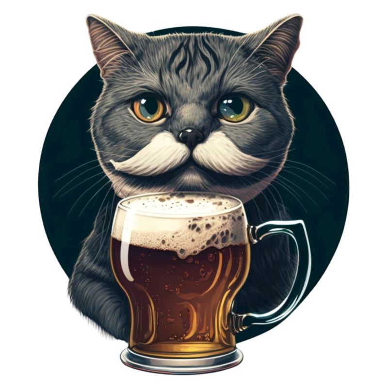 Katze mit Bier