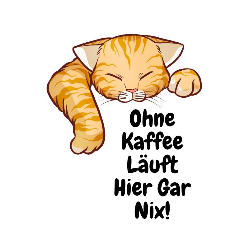 Ohne Kaffee Läuft Hier Gar Nix! - Getigerte Katze