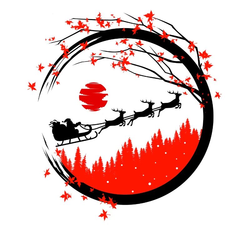 Le Père Noël dans le cercle des branches