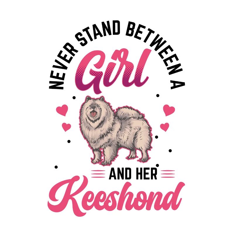 Mädchen und ihr Wolfsspitz Deutscher Keeshond