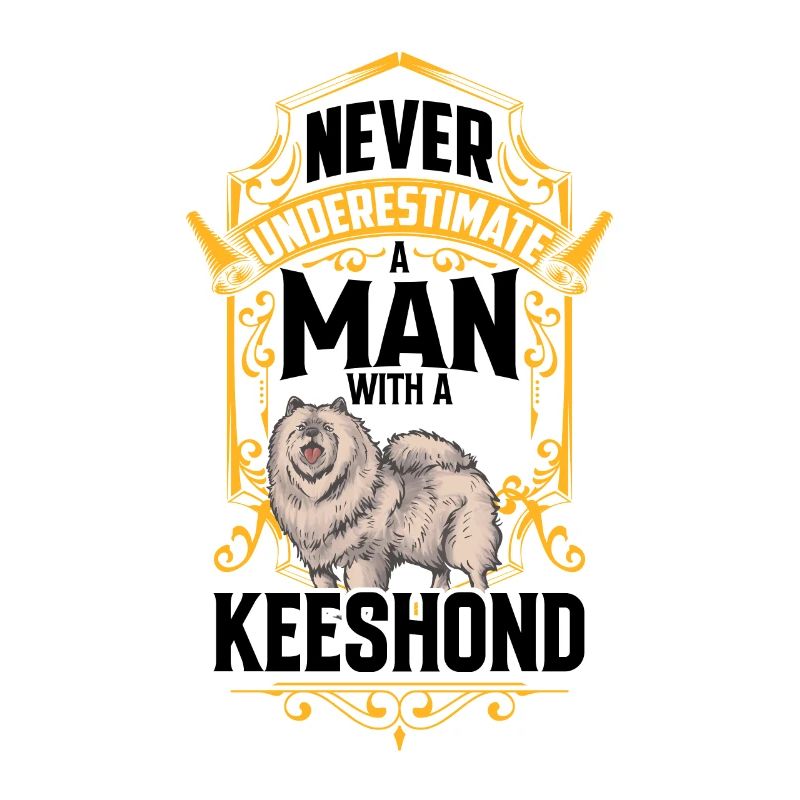 Mann mit Wolfsspitz Deutscher Spitz