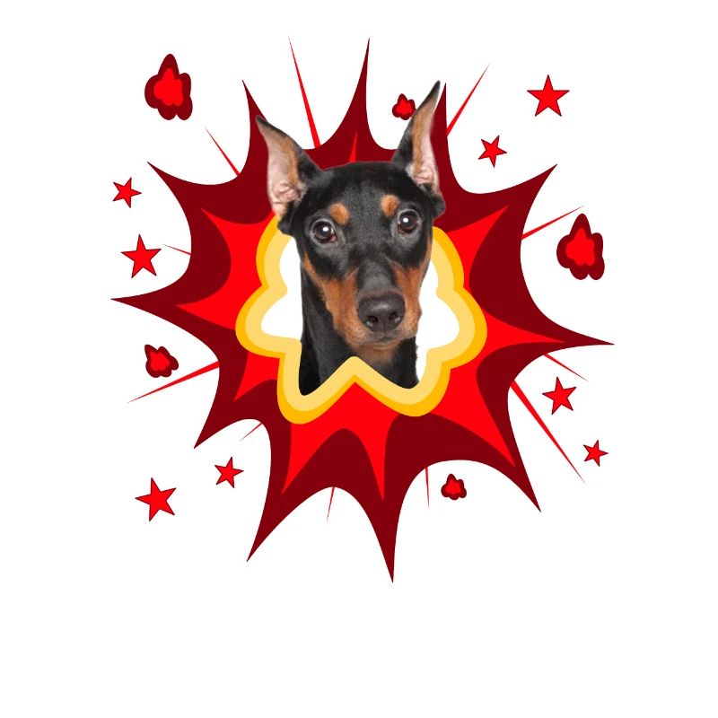 Conception de chien comique - Pow - Pinscher