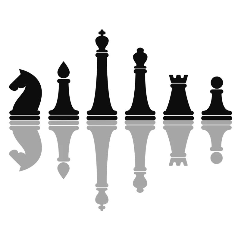 Pièces d’échecs reflété noir gris