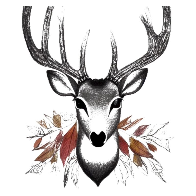 Hirschkopf im Herbst Hirsch Geweih Bock Reh Kitz 1