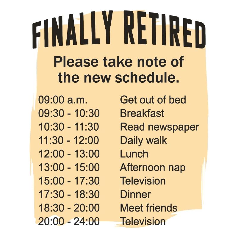 Retired Schedule Daily Routine