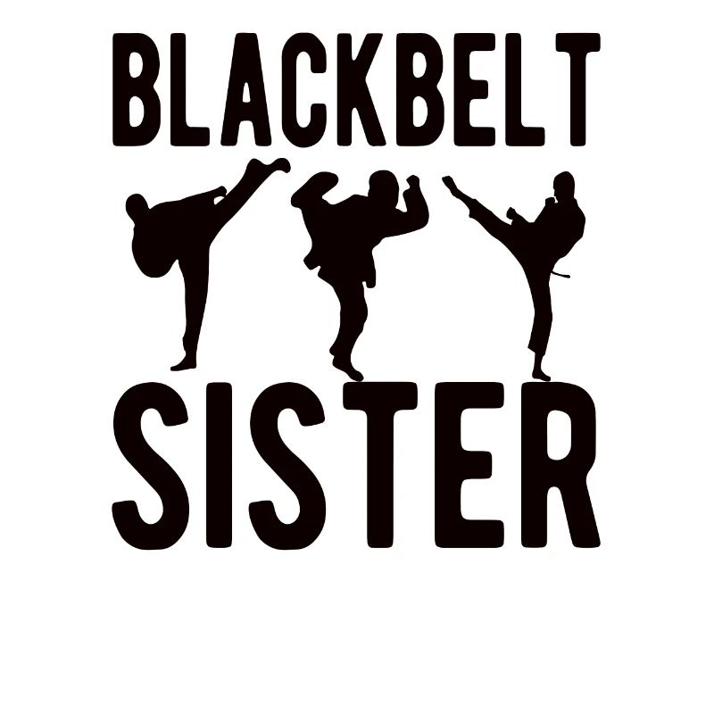 Stolze Karate Schwester Schwarzer Gürtel Schwester