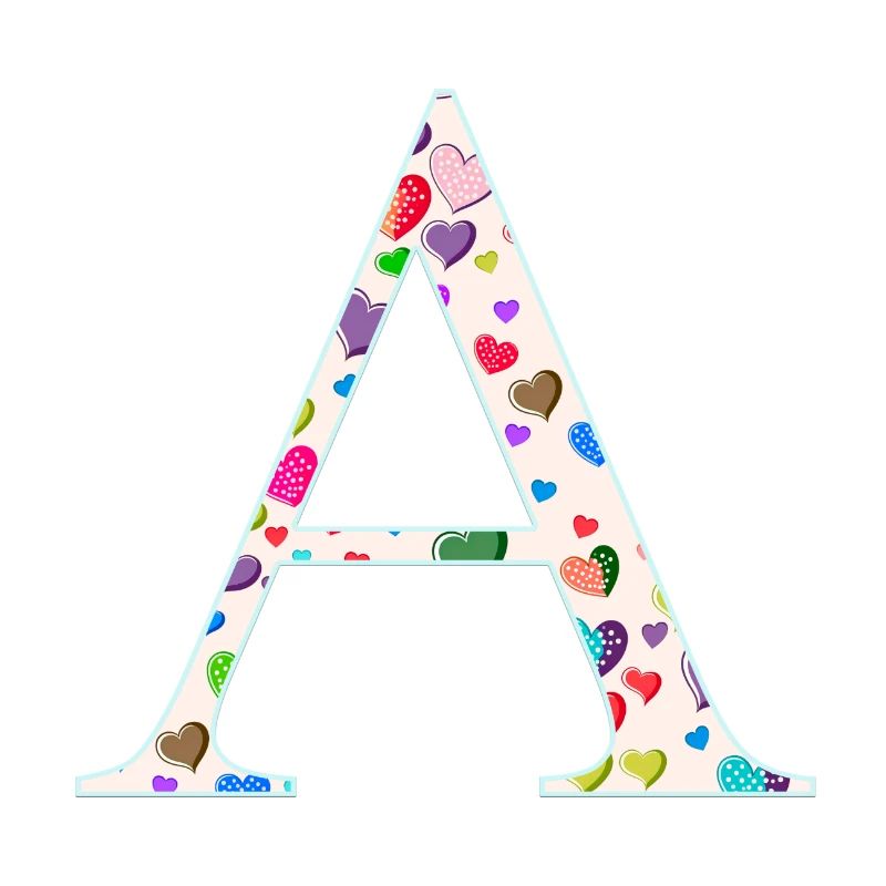 Customizable Monogram A Heart Pattern