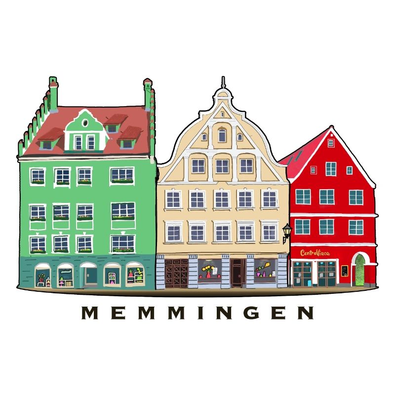 Memmingen, Bavaria, Southern Germany, Hand Drawing