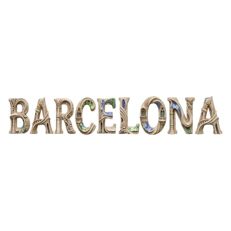 Typographie de Barcelone avec architecture méditerranéenne