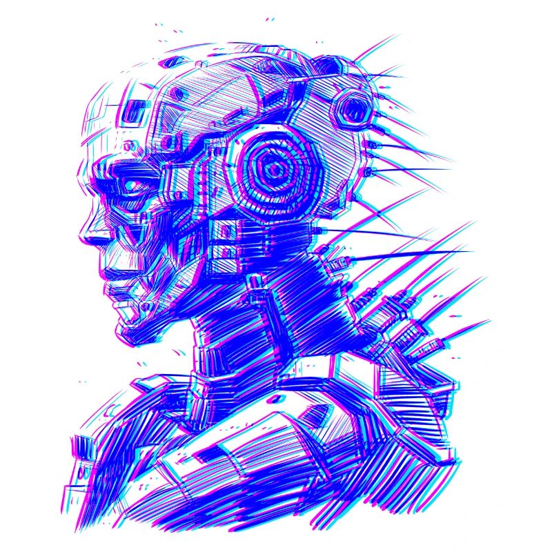 Psychedelic effect robot