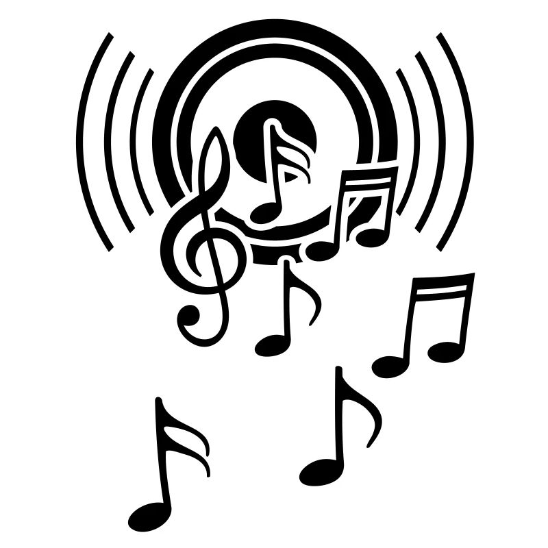 haut-parleurs avec note de musique clé sol basse